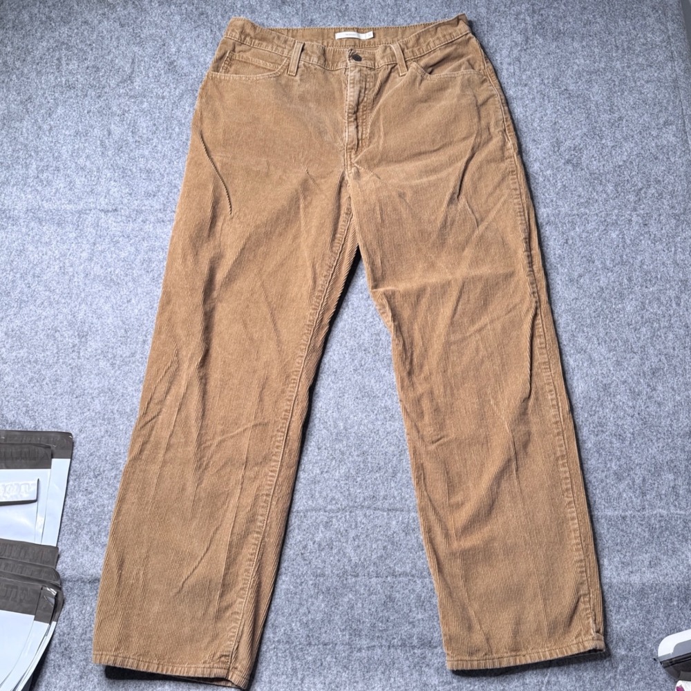 Levis 94 Baggy Corduroy Pants Womens 32 Tan Brown Wide Leg High Rise A3510-0027